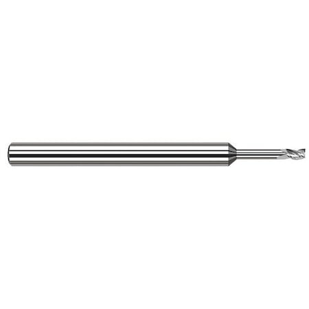 Harvey Tool .9mm Cutter dia. x 0.0520 in. x 0.2180 in. 7/32 Reach Carbide Square End Mill, 3 Flutes 937035